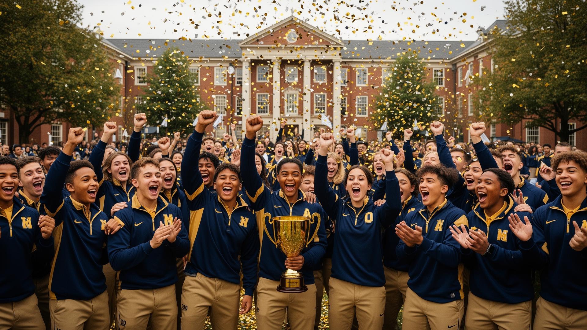 Student-athletes vieren een mijlpaal